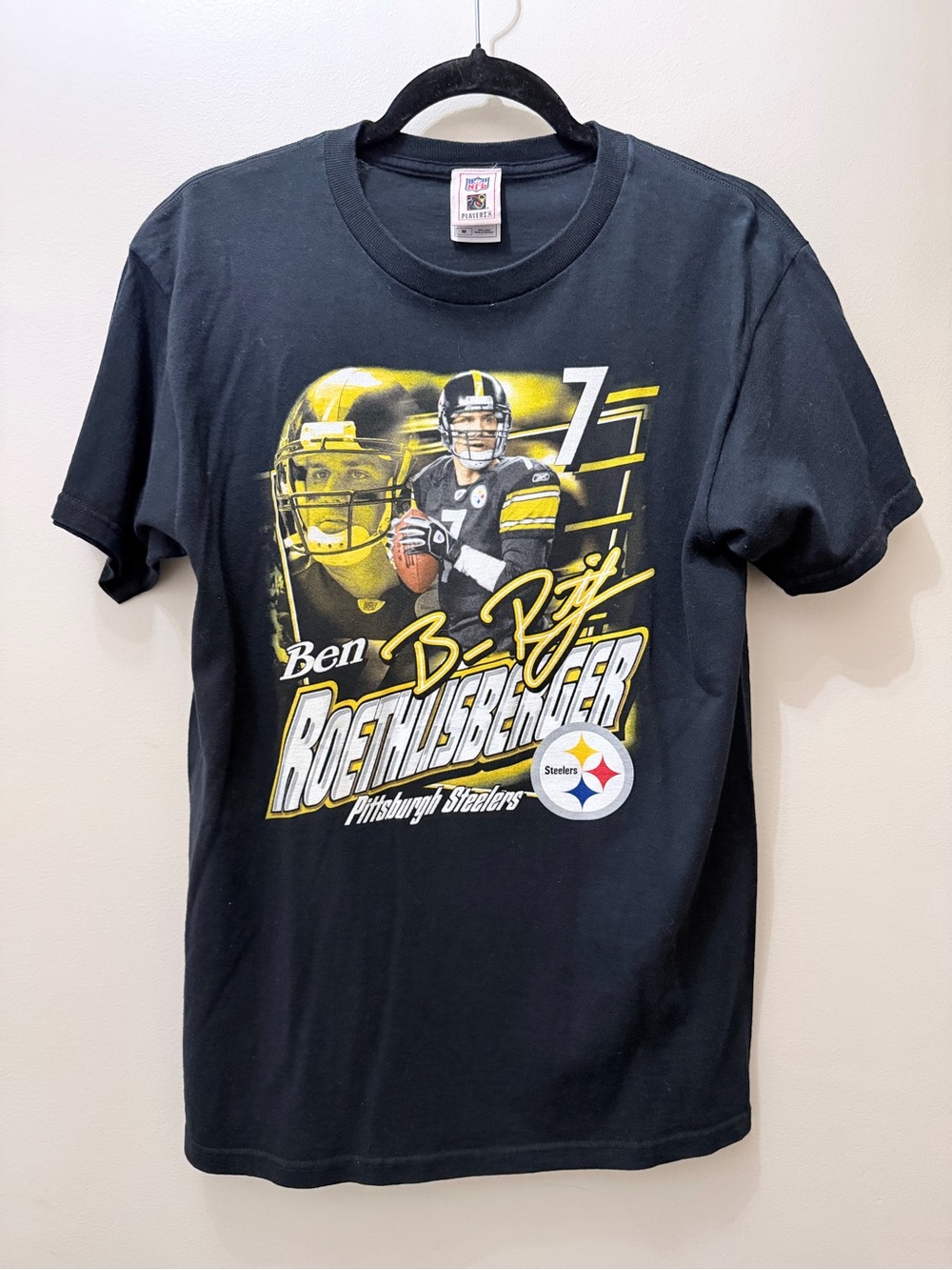 Vintage Pittsburgh Steelers NFL Football Ben Roethlisberger 7 Players Inc 3D